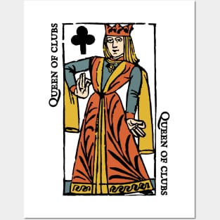 Character of Playing Card Queen of Clubs Posters and Art